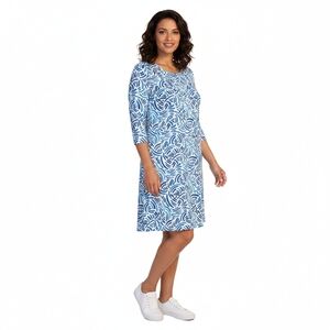 Southern Tide Women's Leira Watercolor Whirl Performance Blue Dress Size XL